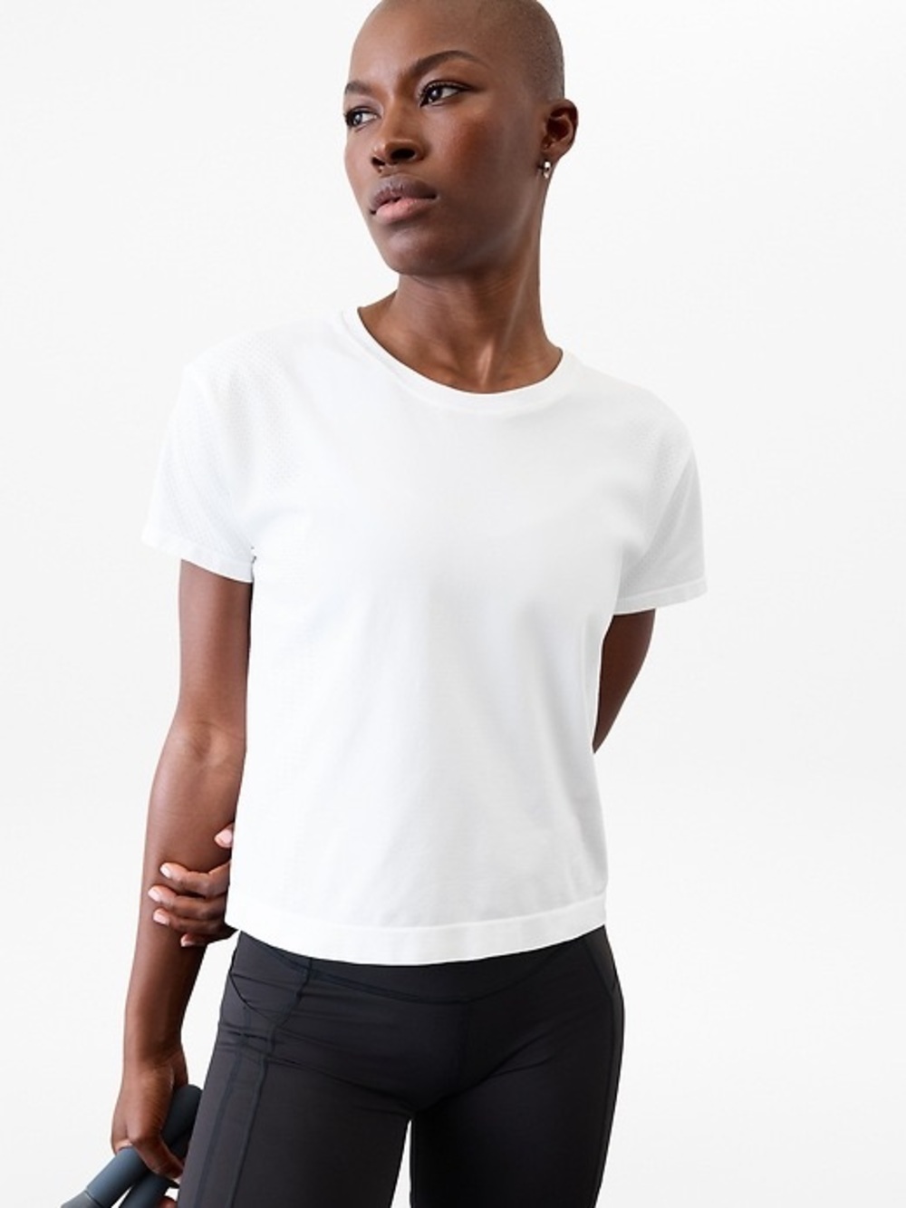 Athleta White In Motion Seamless Tee NWT